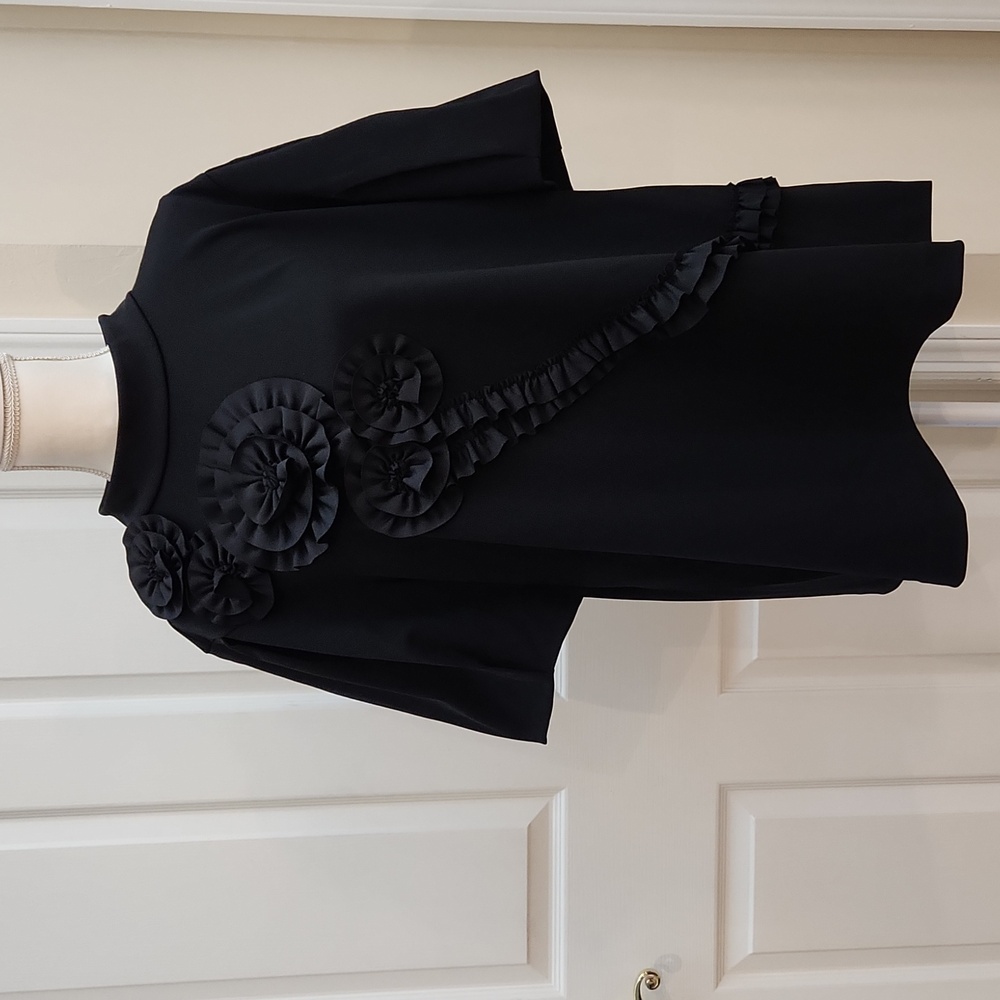 Black Label by Chico's NWT Women's Apllique Top Black Size 18